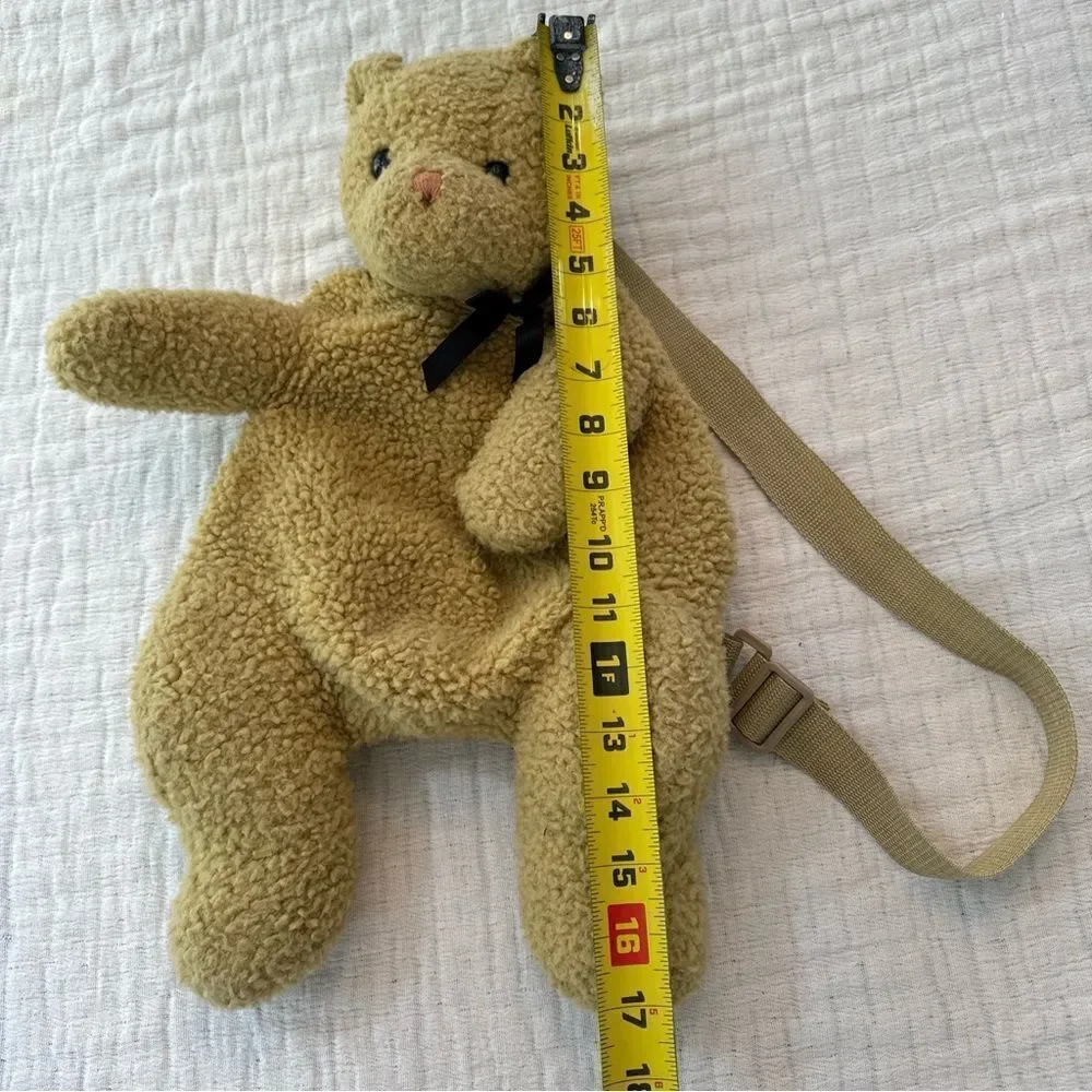 Vintage The Original Mango Teddy Bear SLING Plush 90s Y2K Retro Beige FLAW